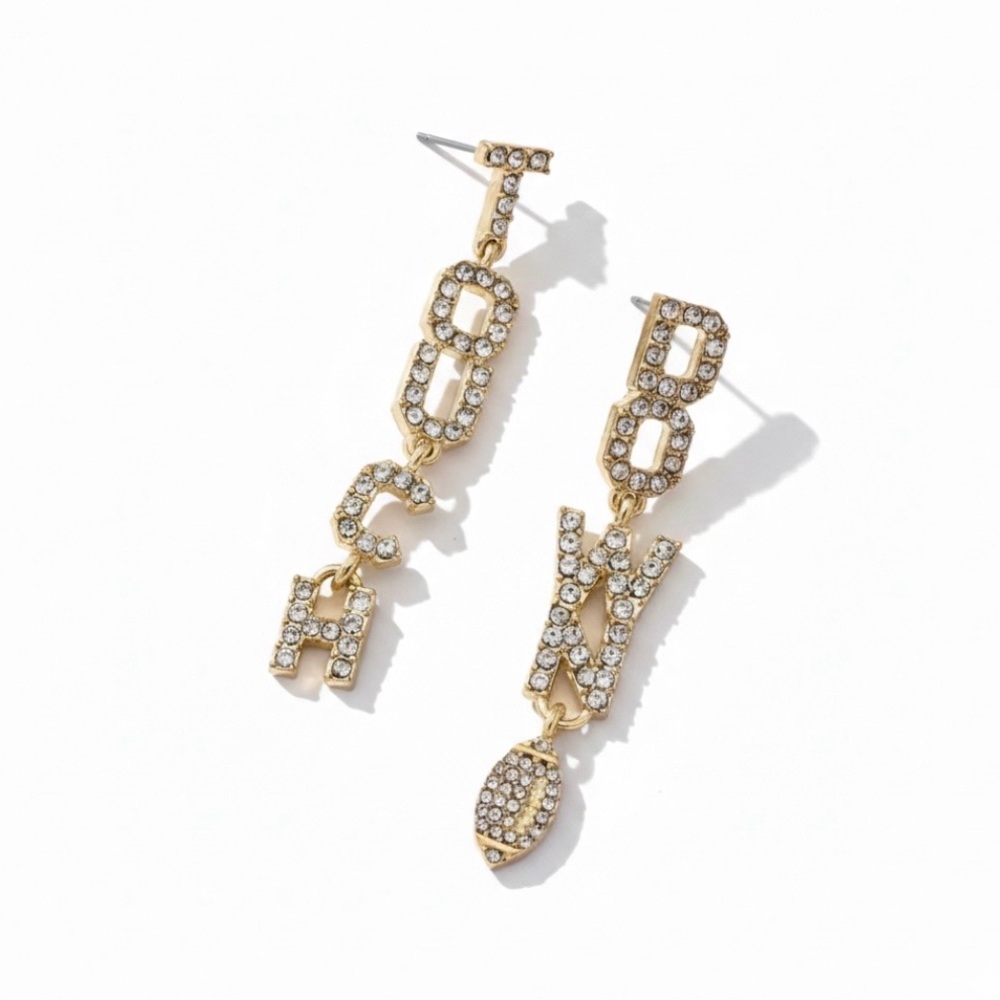 NWT Elegant “Touch Down” Drop Pierced Earrings - Picture 2 of 4